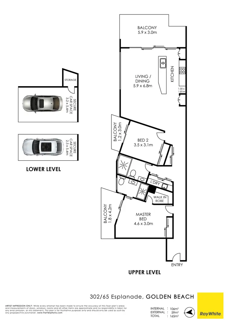 Floorplan of Homely unit listing, 302/65 Esplanade, Golden Beach QLD 4551