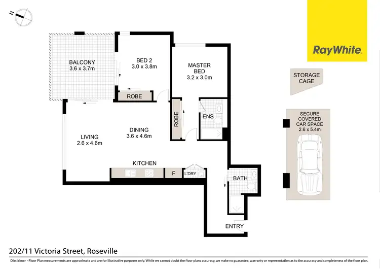 Floorplan of Homely unit listing, 202/11 Victoria Street, Roseville NSW 2069