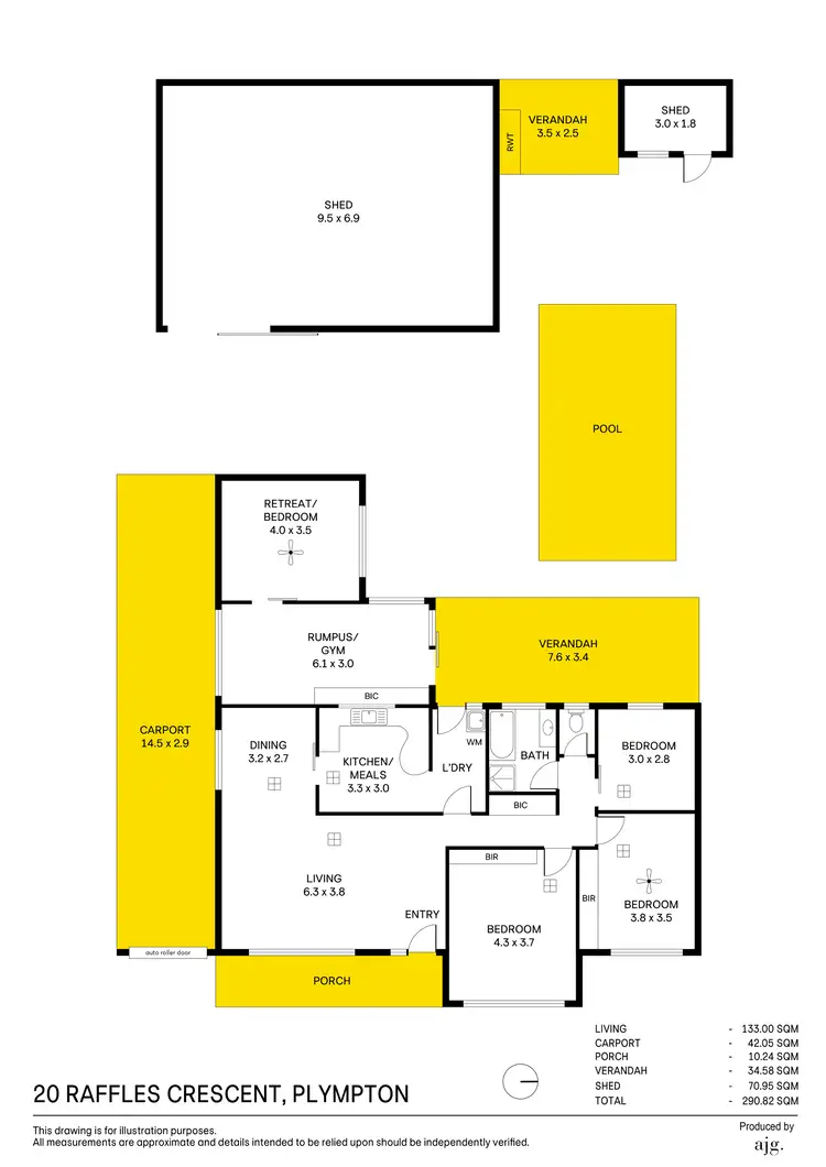 Floorplan of Homely house listing, 20 Raffles Crescent, Plympton SA 5038