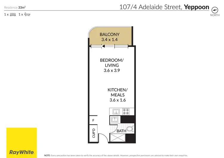 Floorplan of Homely apartment listing, 9/4-8 Adelaide Street, Yeppoon QLD 4703