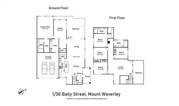 Floorplan of Homely townhouse listing, 1/30 Baily Street, Mount Waverley VIC 3149