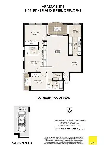 Floorplan of Homely apartment listing, 9/9-11 Sutherland Street, Cremorne NSW 2090
