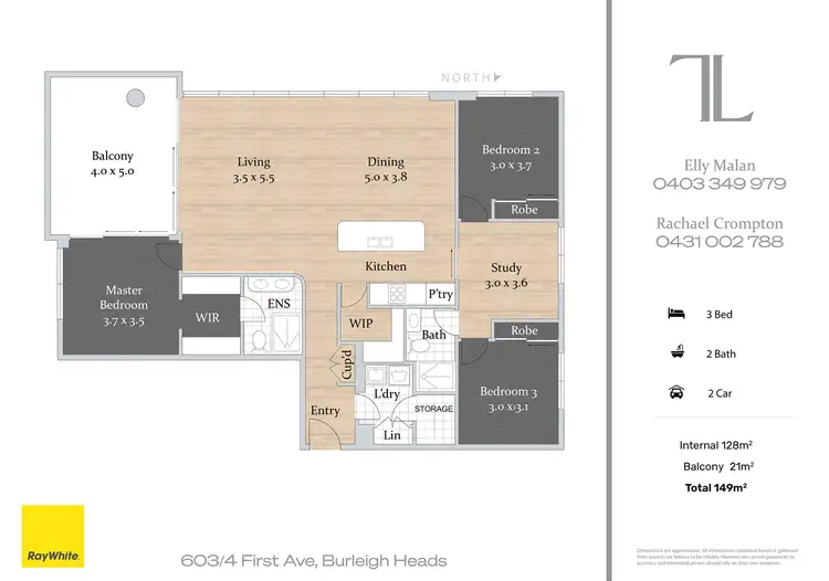 Floorplan of Homely apartment listing, 603/4 First Avenue, Burleigh Heads QLD 4220