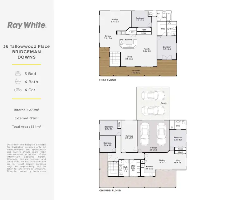 Floorplan of Homely house listing, 36 Tallowwood Place, Bridgeman Downs QLD 4035