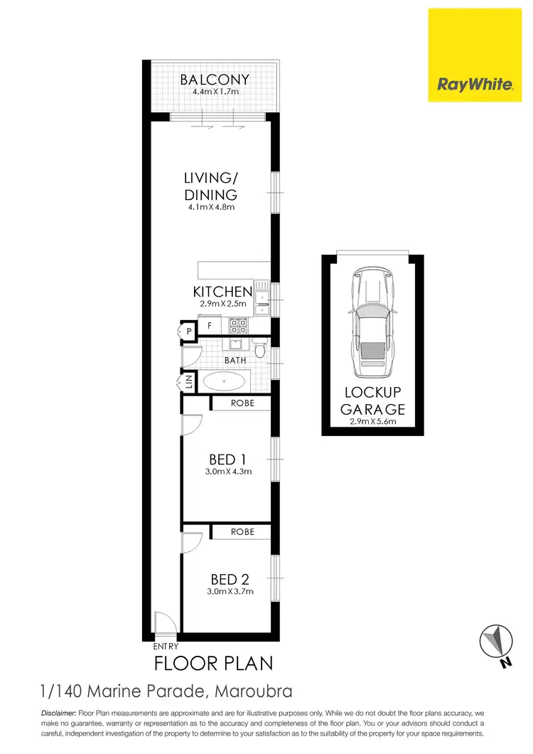 Floorplan of Homely apartment listing, 1/140 Marine Parade, Maroubra NSW 2035