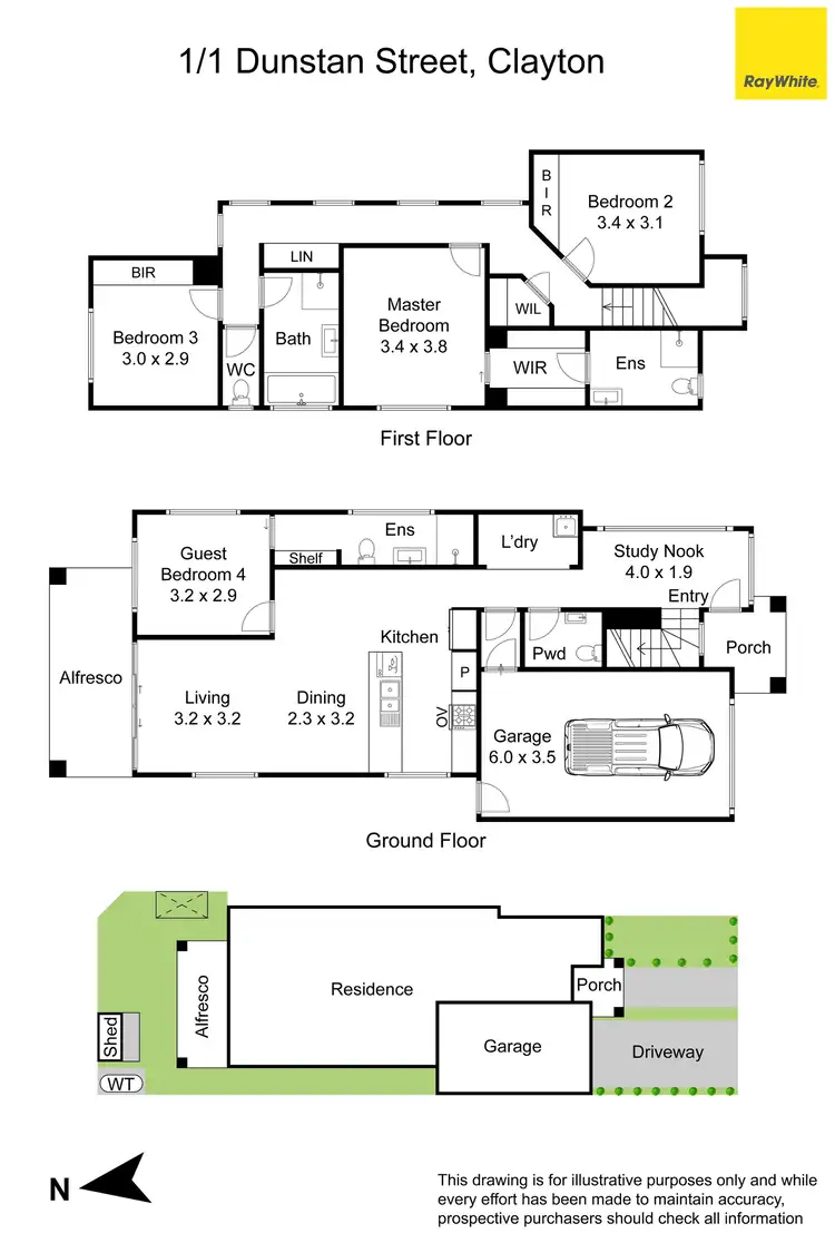 Floorplan of Homely townhouse listing, 1/1 Dunstan Street, Clayton VIC 3168