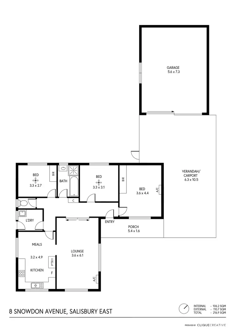 Floorplan of Homely house listing, 8 Snowdon Avenue, Salisbury East SA 5109