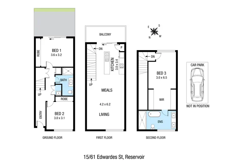 Floorplan of Homely townhouse listing, 15/61 Edwardes Street, Reservoir VIC 3073