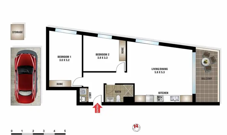 Floorplan of Homely apartment listing, 808/15 Brodie Spark Drive, Wolli Creek NSW 2205