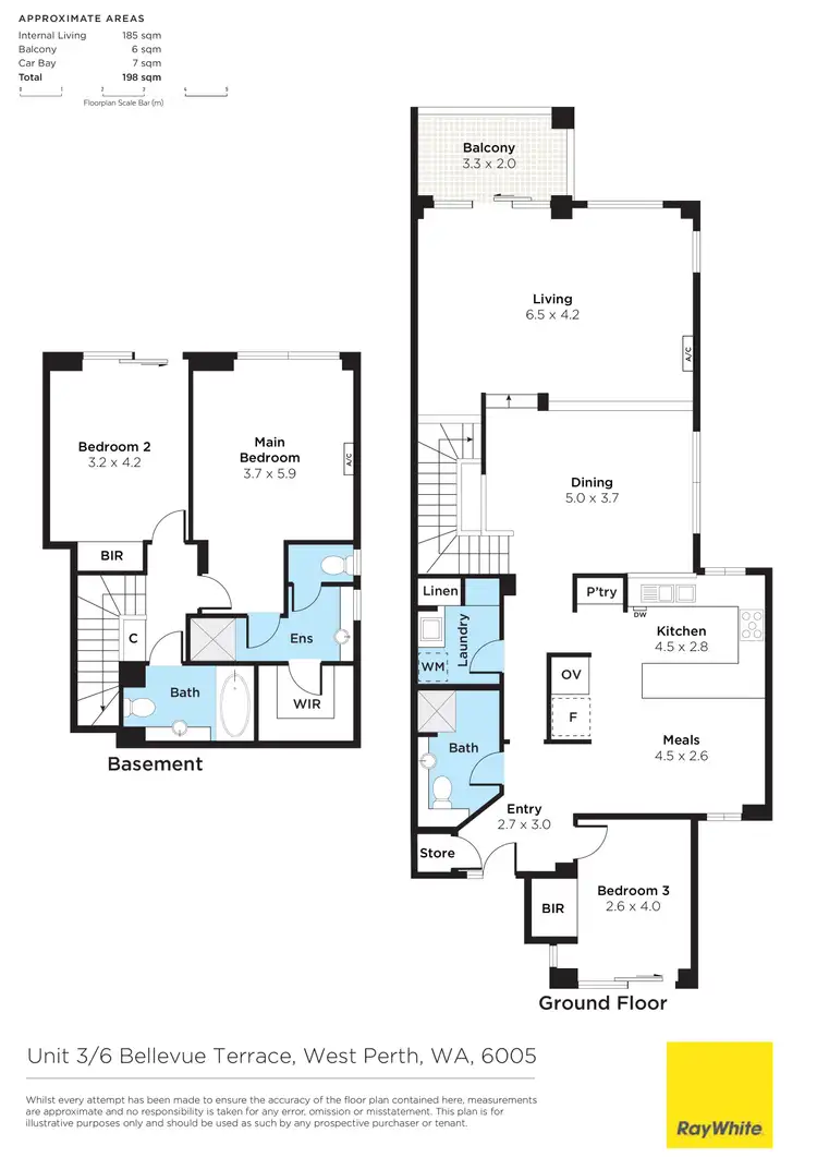 Floorplan of Homely apartment listing, 3/6 Bellevue Terrace, West Perth WA 6005