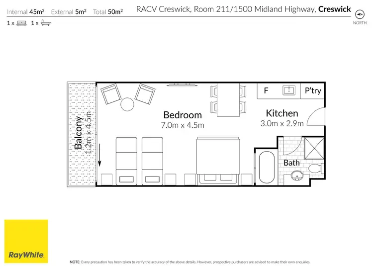 Floorplan of Homely unit listing, 211/1500 Midland Highway, Creswick VIC 3363