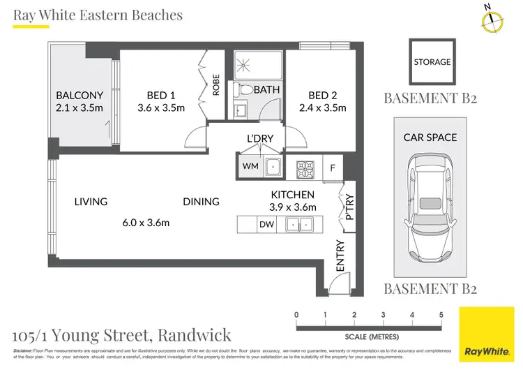 Floorplan of Homely apartment listing, 105/1 Young Street, Randwick NSW 2031