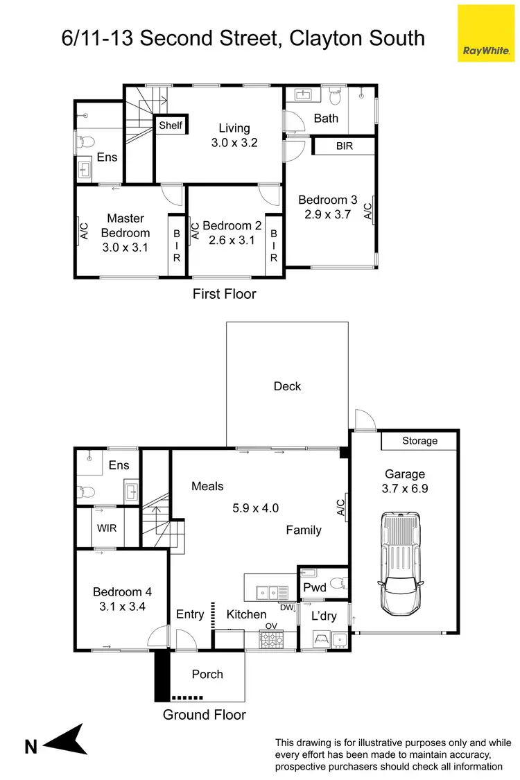 Floorplan of Homely townhouse listing, 6/11 Second Street, Clayton South VIC 3169