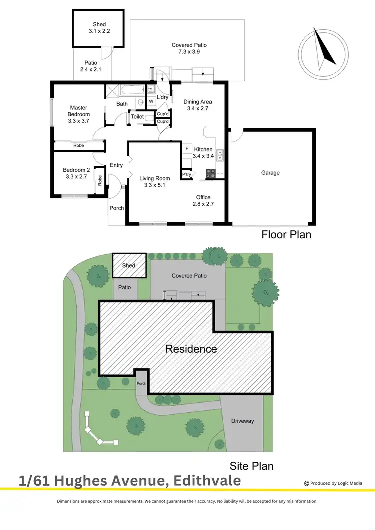 Floorplan of Homely unit listing, 1/61 Hughes Avenue, Edithvale VIC 3196