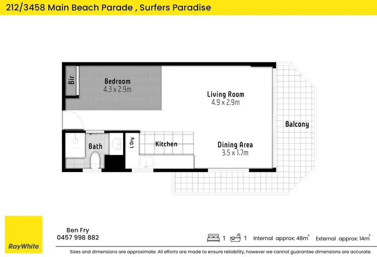 Floorplan of Homely apartment listing, 212/3458 Main Beach Parade, Surfers Paradise QLD 4217