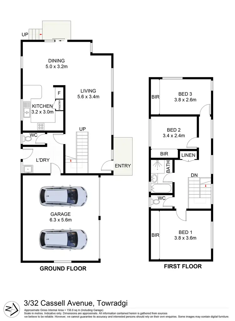 Floorplan of Homely townhouse listing, 3/32 Cassell Avenue, Towradgi NSW 2518