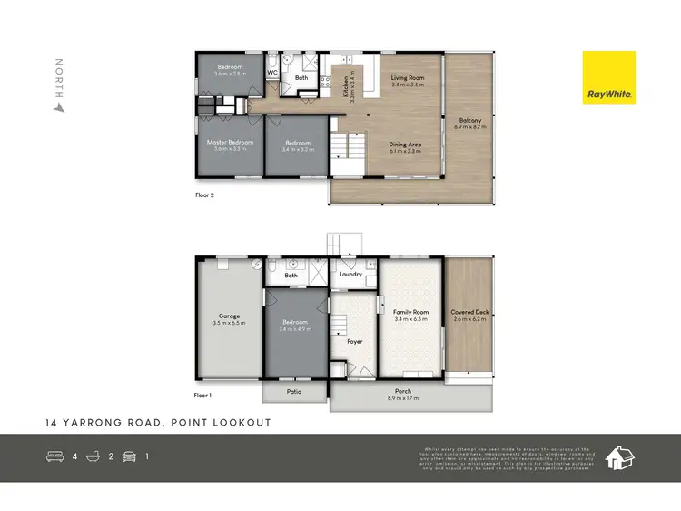 Floorplan of Homely house listing, 14 Yarrong Road, Point Lookout QLD 4183