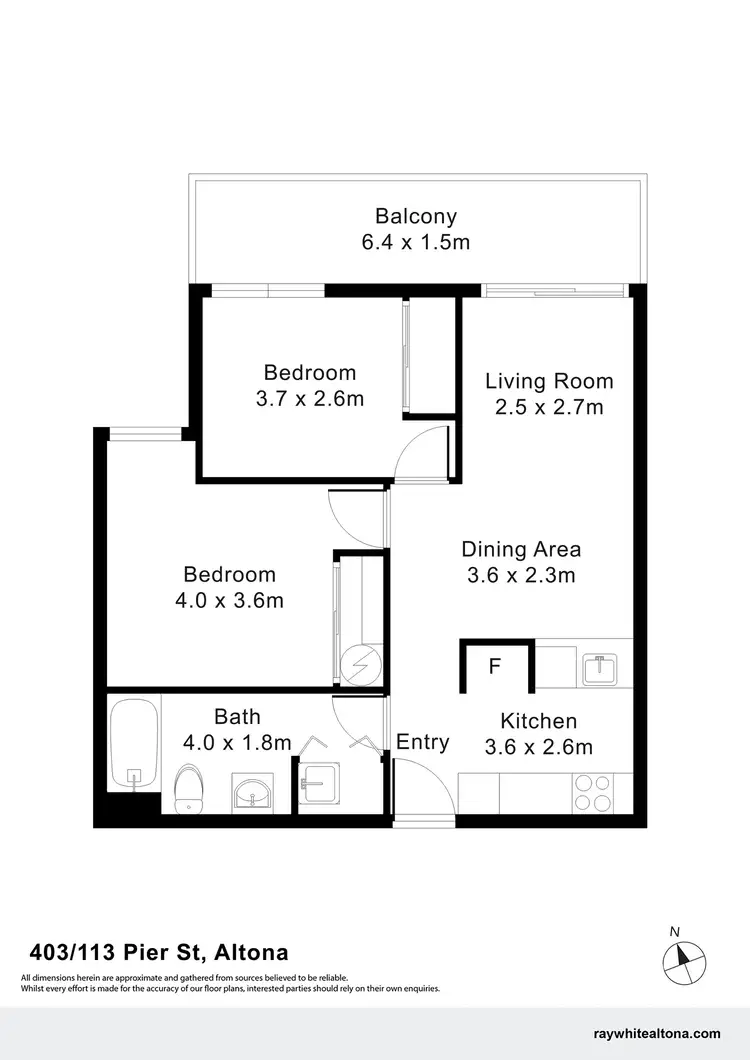 Floorplan of Homely apartment listing, 403/113 Pier Street, Altona VIC 3018