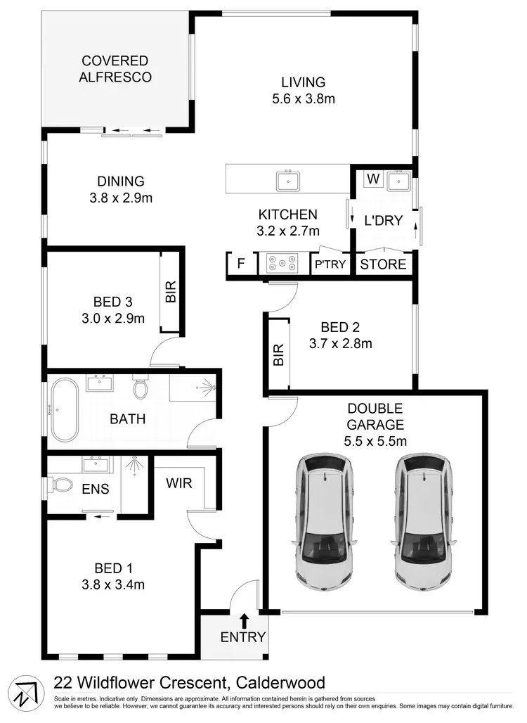 Floorplan of Homely house listing, 22 Wildflower Crescent, Calderwood NSW 2527