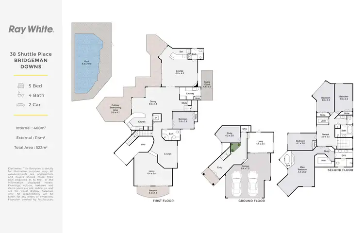 Floorplan of Homely house listing, 38 Shuttle Place, Bridgeman Downs QLD 4035
