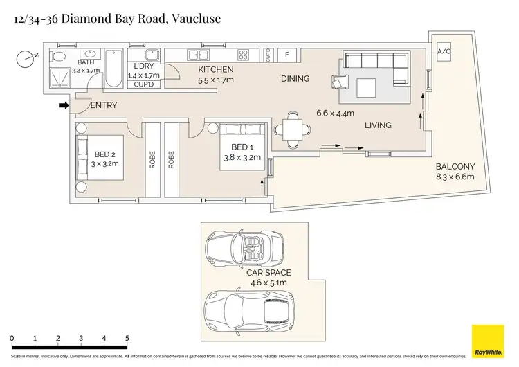 Floorplan of Homely apartment listing, 12/34-36 Diamond Bay Road, Vaucluse NSW 2030