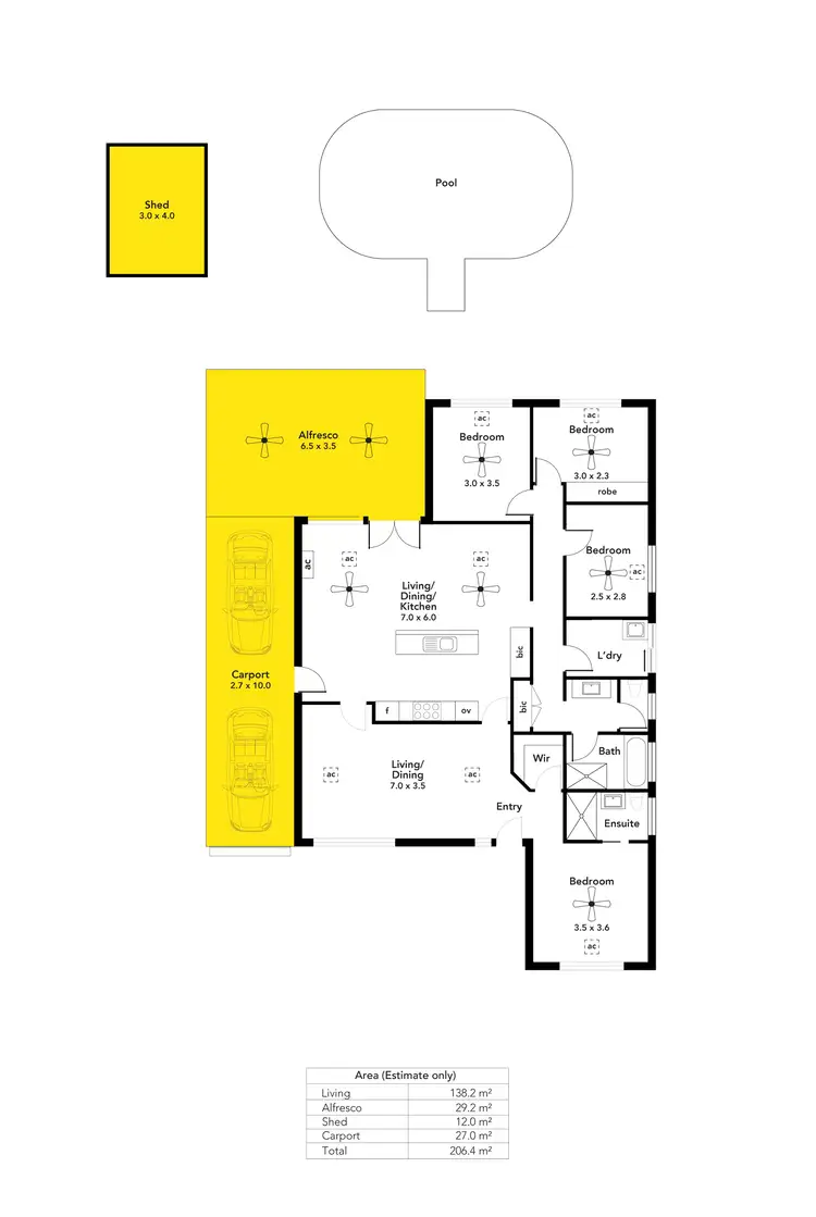 Floorplan of Homely house listing, 13 Cranbourne Drive, O'halloran Hill SA 5158