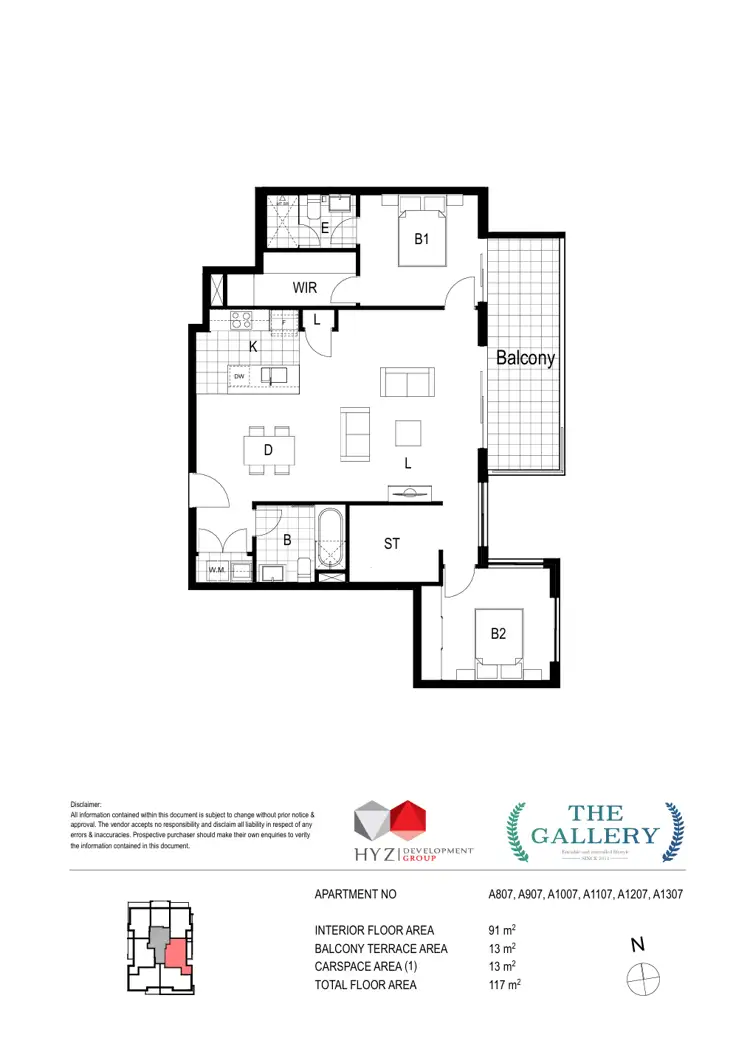 Floorplan of Homely apartment listing, 1307/2 Lachlan Street, Liverpool NSW 2170
