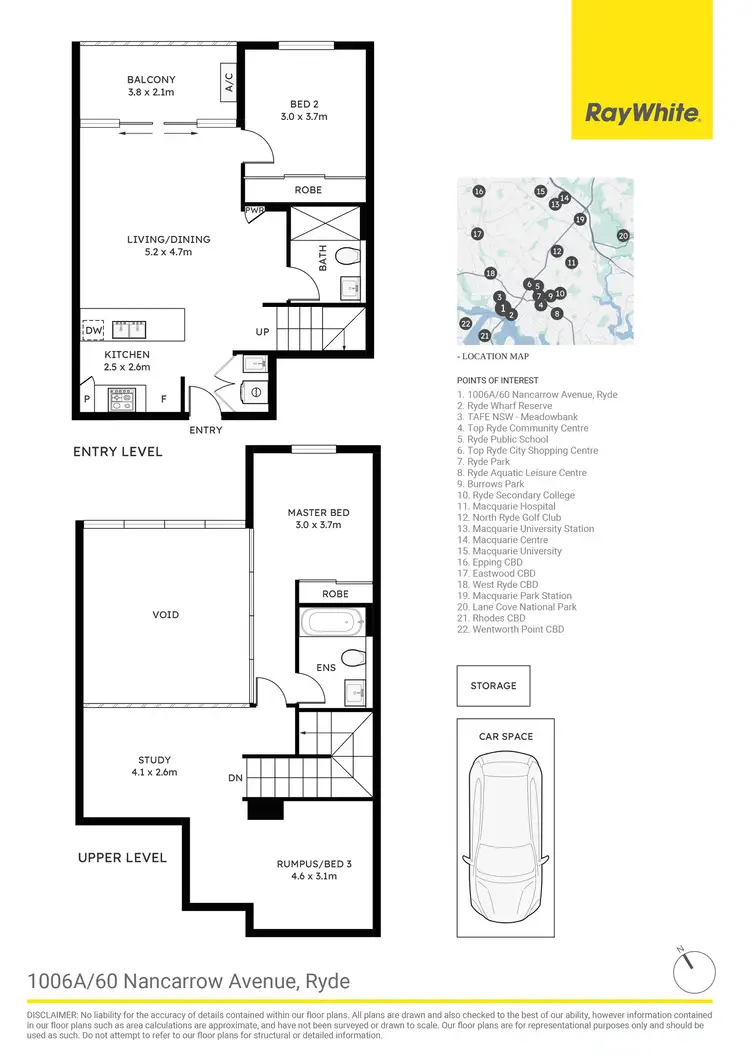 Floorplan of Homely apartment listing, 1006A/60 Nancarrow Avenue, Meadowbank NSW 2114