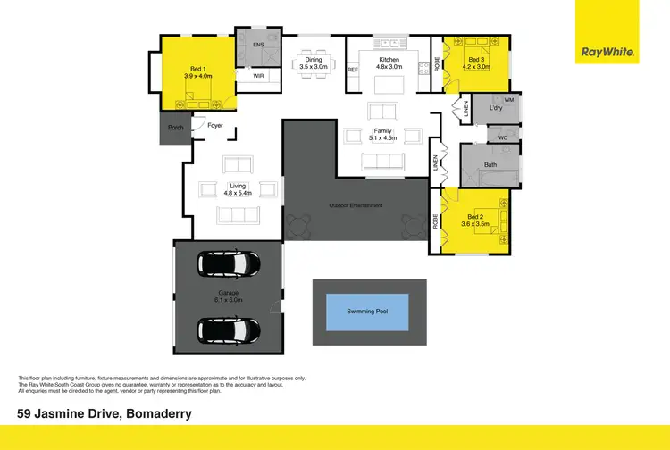Floorplan of Homely house listing, 59 Jasmine Drive, Bomaderry NSW 2541