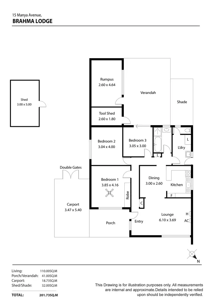 Floorplan of Homely house listing, 15 Manya Avenue, Brahma Lodge SA 5109