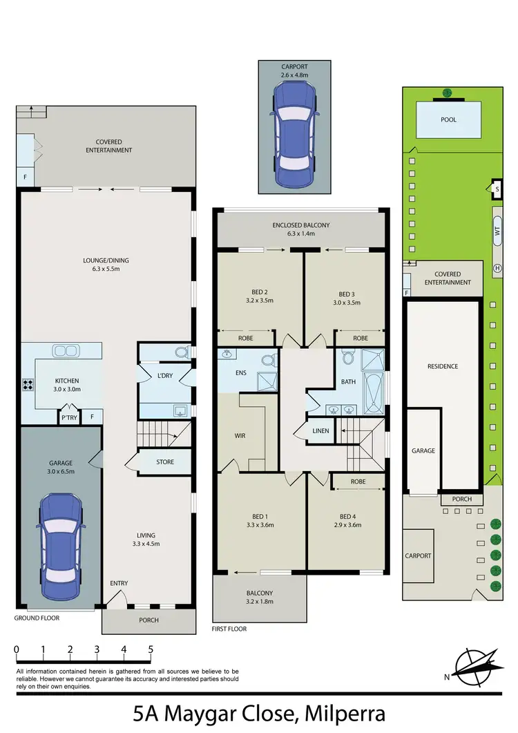 Floorplan of Homely semi-detached listing, 5A Maygar Close, Milperra NSW 2214