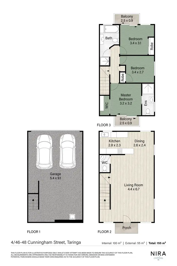 Floorplan of Homely townhouse listing, 4/46-48 Cunningham Street, Taringa QLD 4068