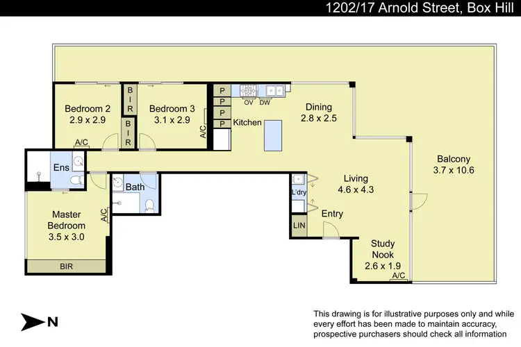 Floorplan of Homely apartment listing, 1201/17-19 Arnold Street, Box Hill VIC 3128