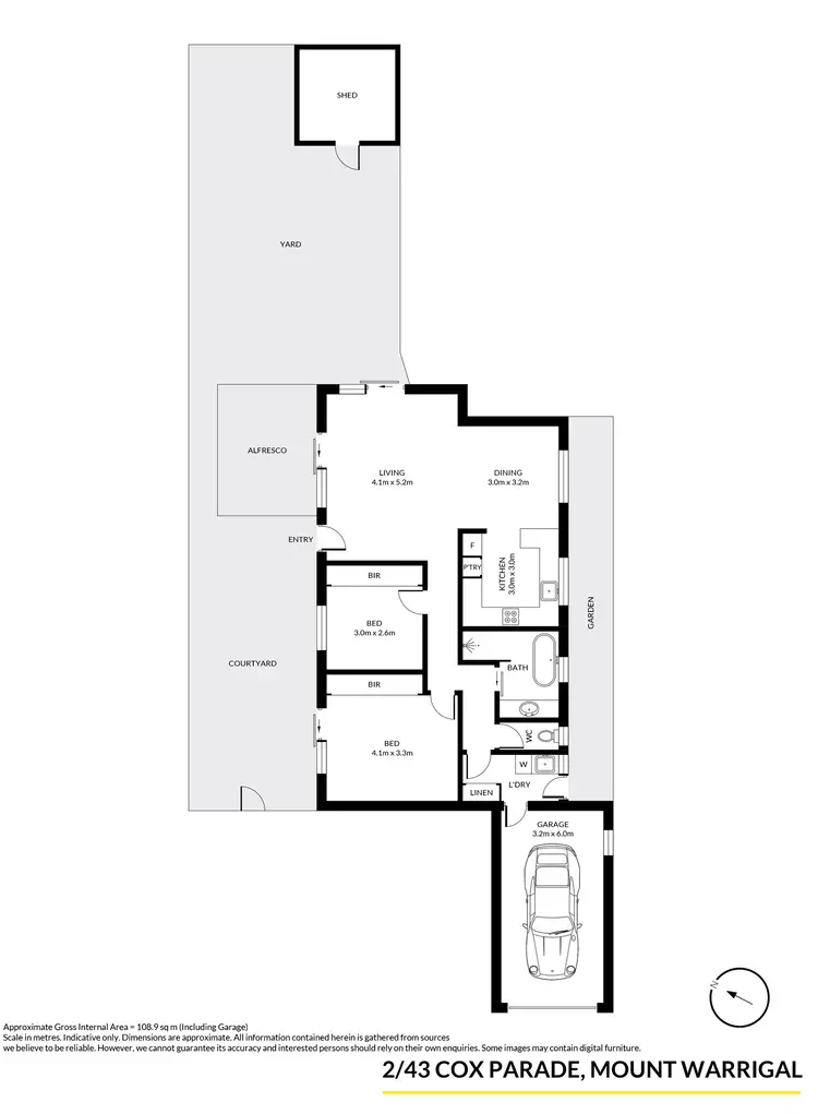 Floorplan of Homely unit listing, 2/43 Cox Parade, Mount Warrigal NSW 2528