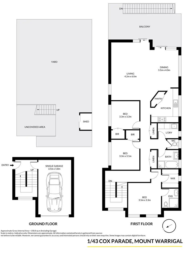 Floorplan of Homely townhouse listing, 1/43 Cox Parade, Mount Warrigal NSW 2528