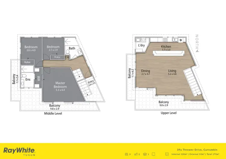 Floorplan of Homely semi-detached listing, 39A Thrower Drive, Currumbin QLD 4223