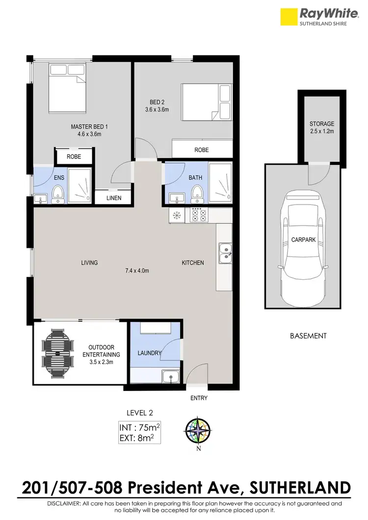 Floorplan of Homely apartment listing, 201/507-509 President Avenue, Sutherland NSW 2232