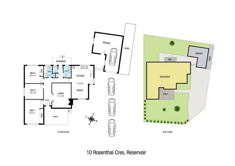 Floorplan of Homely house listing, 10 Rosenthal Crescent, Reservoir VIC 3073