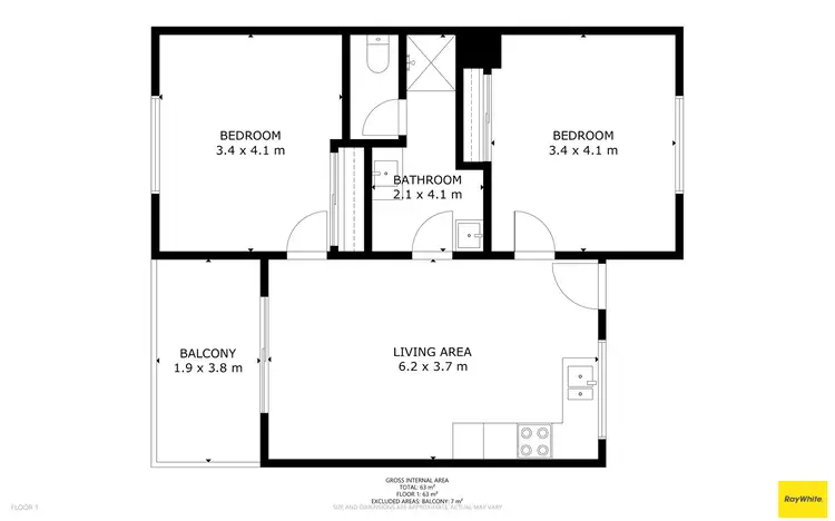 Floorplan of Homely unit listing, 12/63-65 Moore Street, Trinity Beach QLD 4879