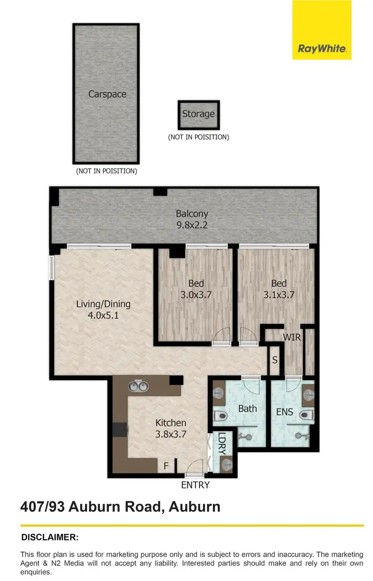 Floorplan of Homely apartment listing, 407/93-105 Auburn Road, Auburn NSW 2144