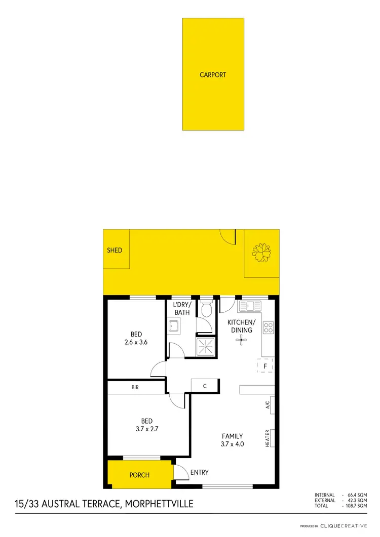 Floorplan of Homely unit listing, 15/33 Austral Terrace, Morphettville SA 5043