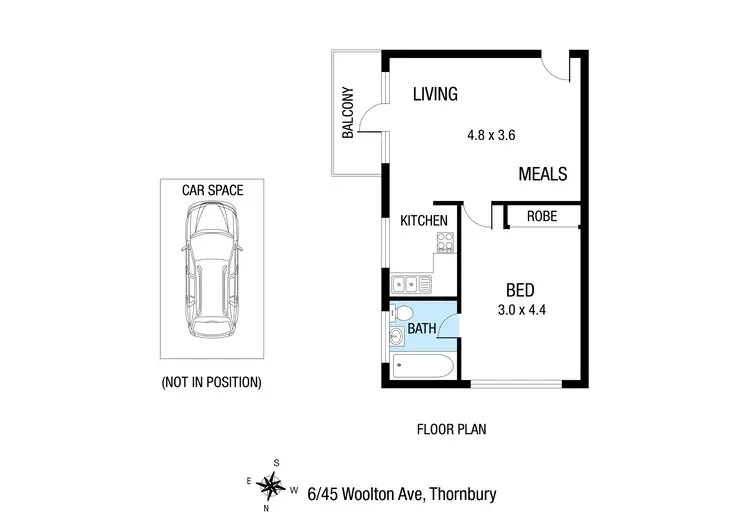 Floorplan of Homely unit listing, 6/45 Woolton Avenue, Thornbury VIC 3071