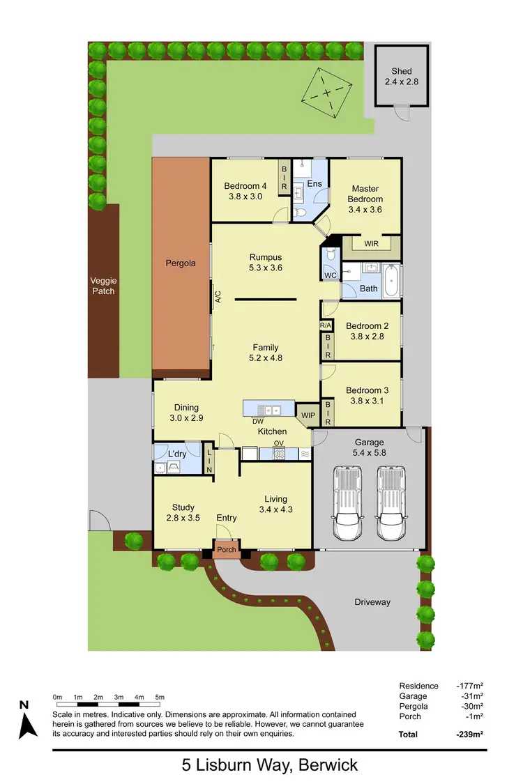 Floorplan of Homely house listing, 5 Lisburn Way, Berwick VIC 3806