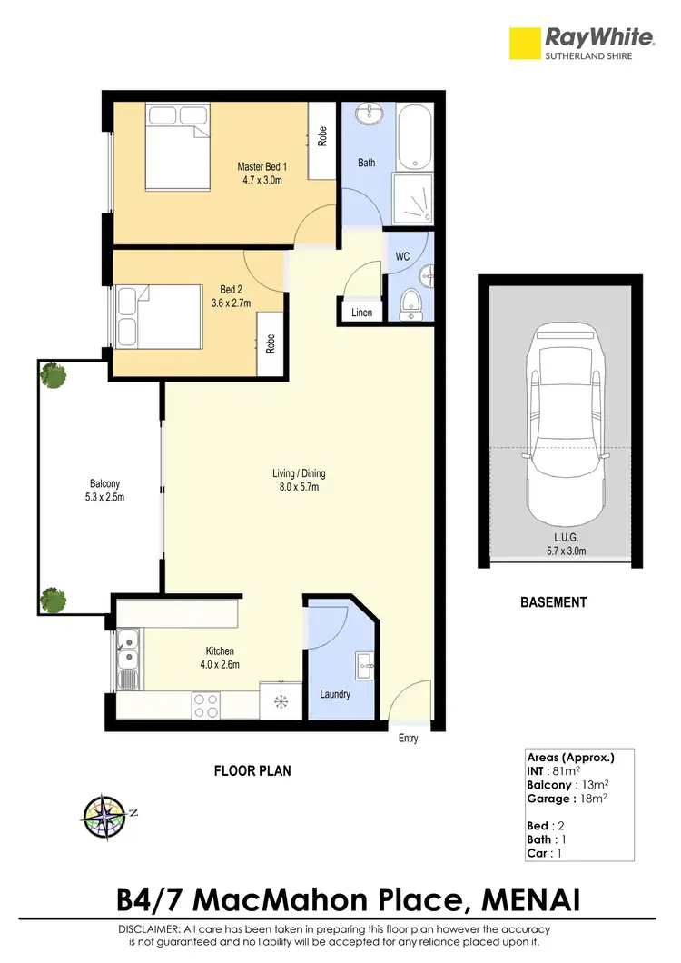 Floorplan of Homely apartment listing, 4B/7 Macmahon Place, Menai NSW 2234