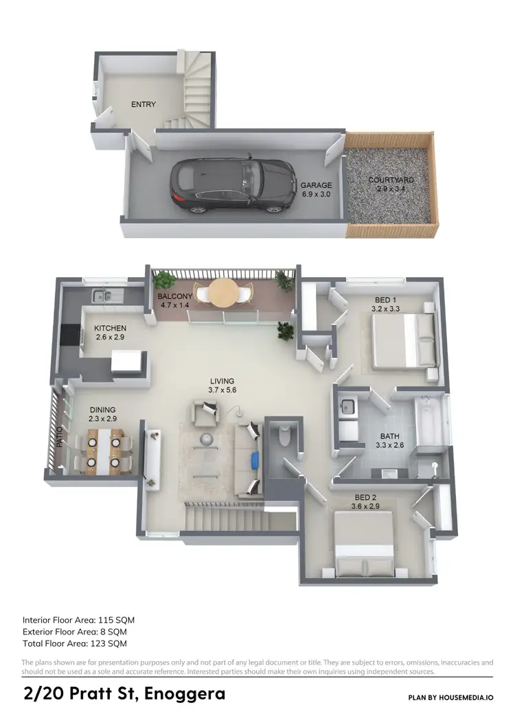 Floorplan of Homely unit listing, 2/20 Pratt Street, Enoggera QLD 4051