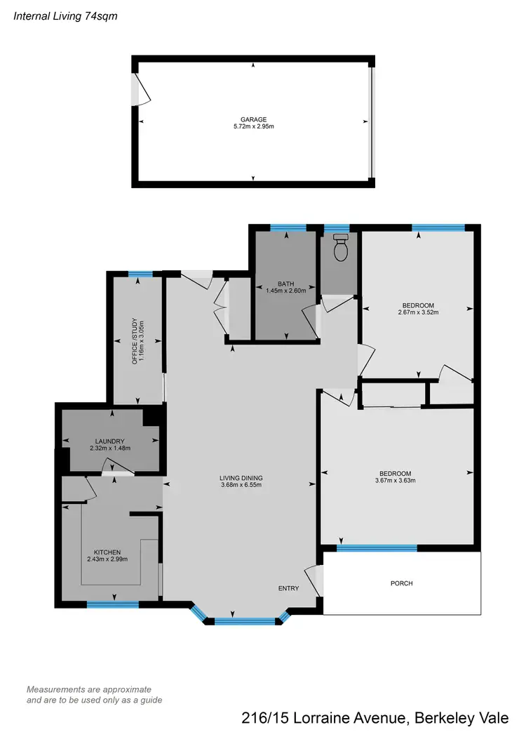 Floorplan of Homely unit listing, 216/15 Lorraine Avenue, Berkeley Vale NSW 2261