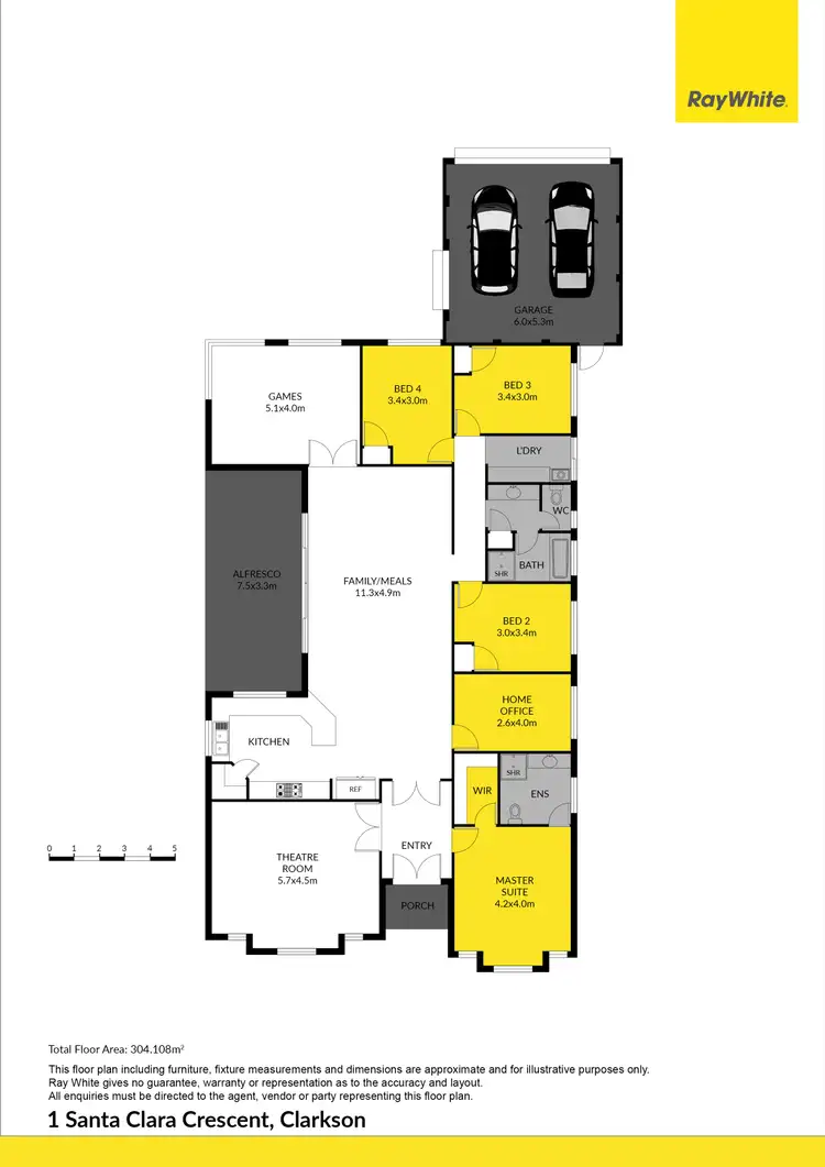 Floorplan of Homely house listing, 1 Santa Clara Crescent, Clarkson WA 6030