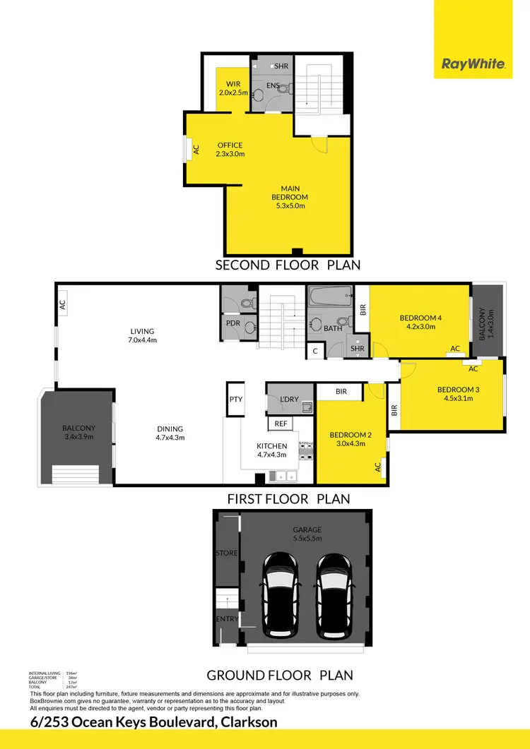 Floorplan of Homely townhouse listing, 6/253 Ocean Keys Boulevard, Clarkson WA 6030