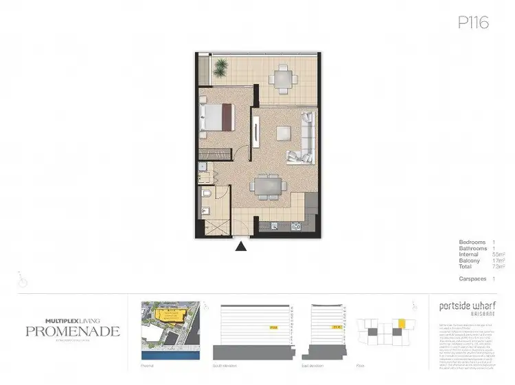 Floorplan of Homely unit listing, 4093/37C Harbour Road, Hamilton QLD 4007