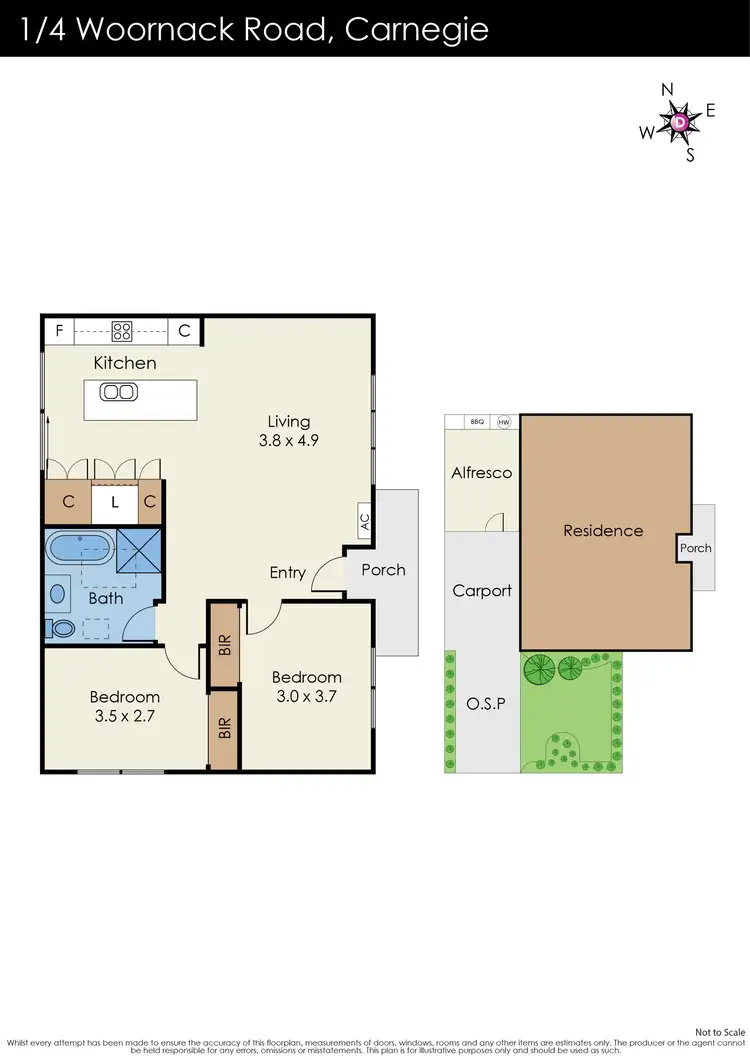 Floorplan of Homely unit listing, 1/4-6 Woornack Road, Carnegie VIC 3163